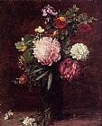 Famous Peonies Paintings - Flowers Large Bouquet with Three Peonies